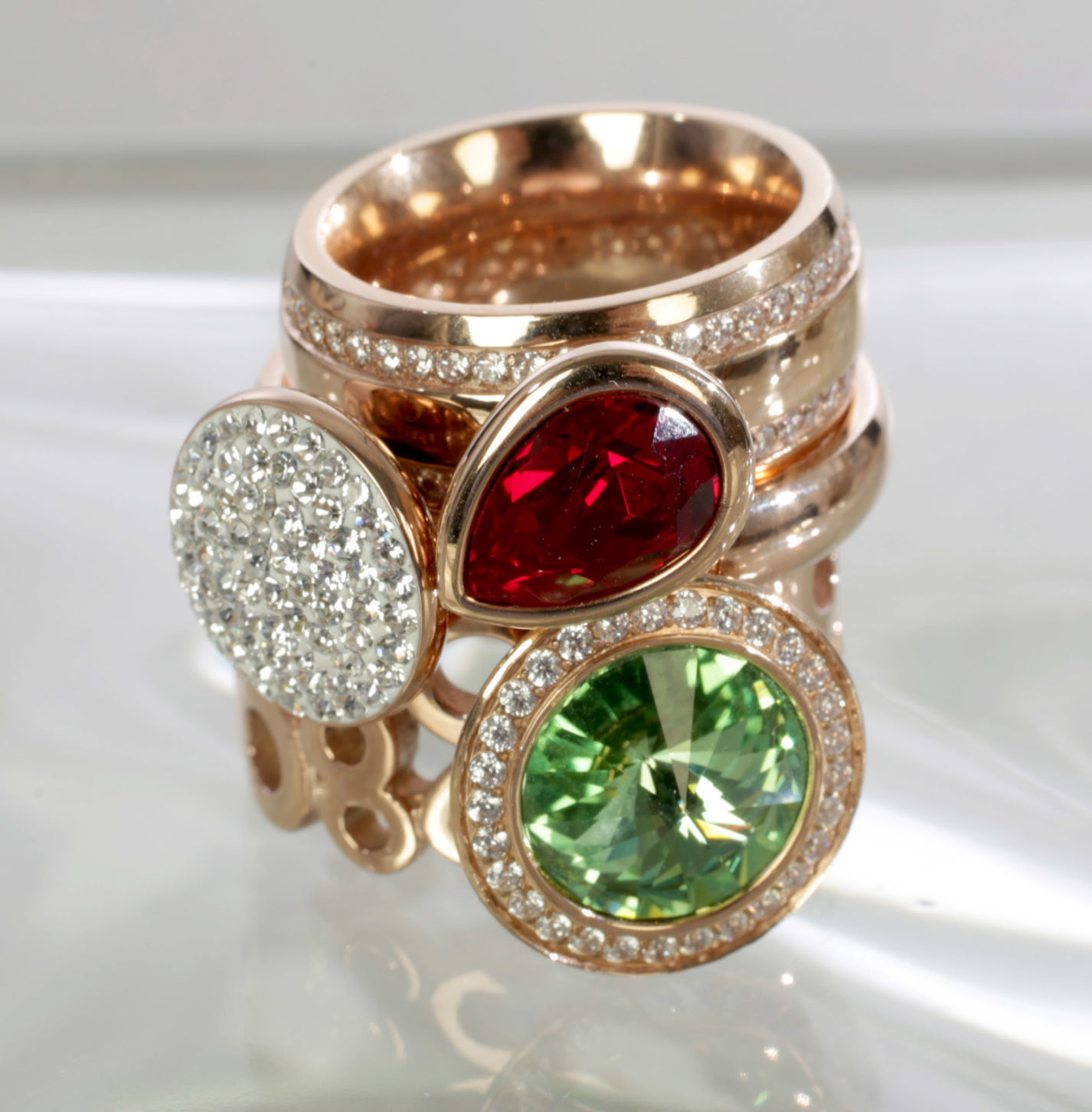 Stacking gemstone rings